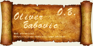 Oliver Babović vizit kartica